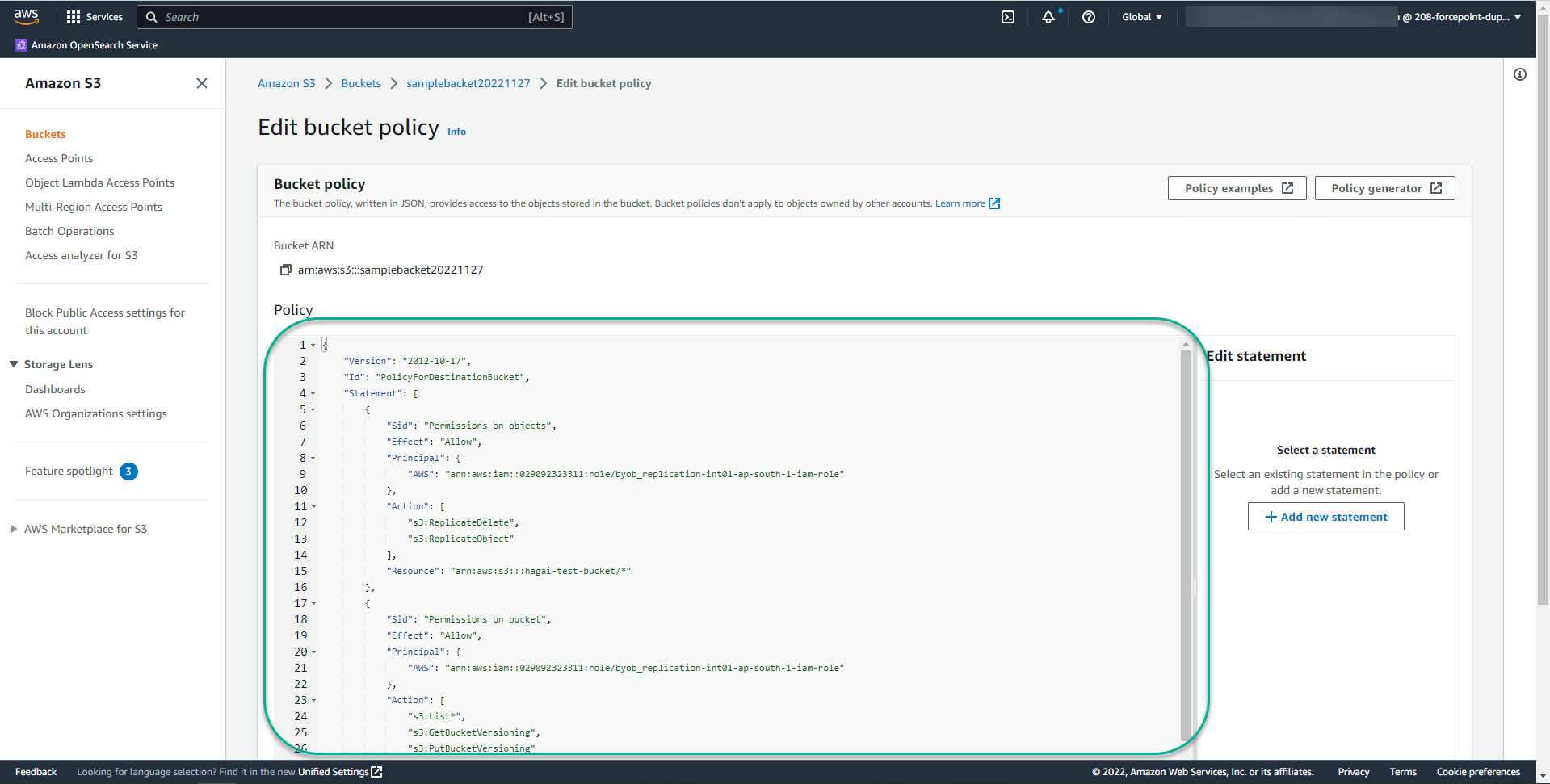 Configuring Neo cloud portal with Amazon S3 bucket